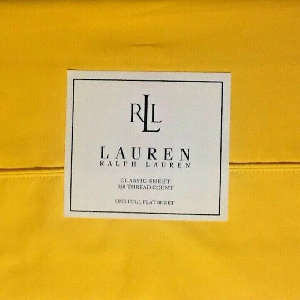 brand new RACING YELLOW Ralph Lauren 350 TC 100% Supima Cotton FULL Flat Sheet